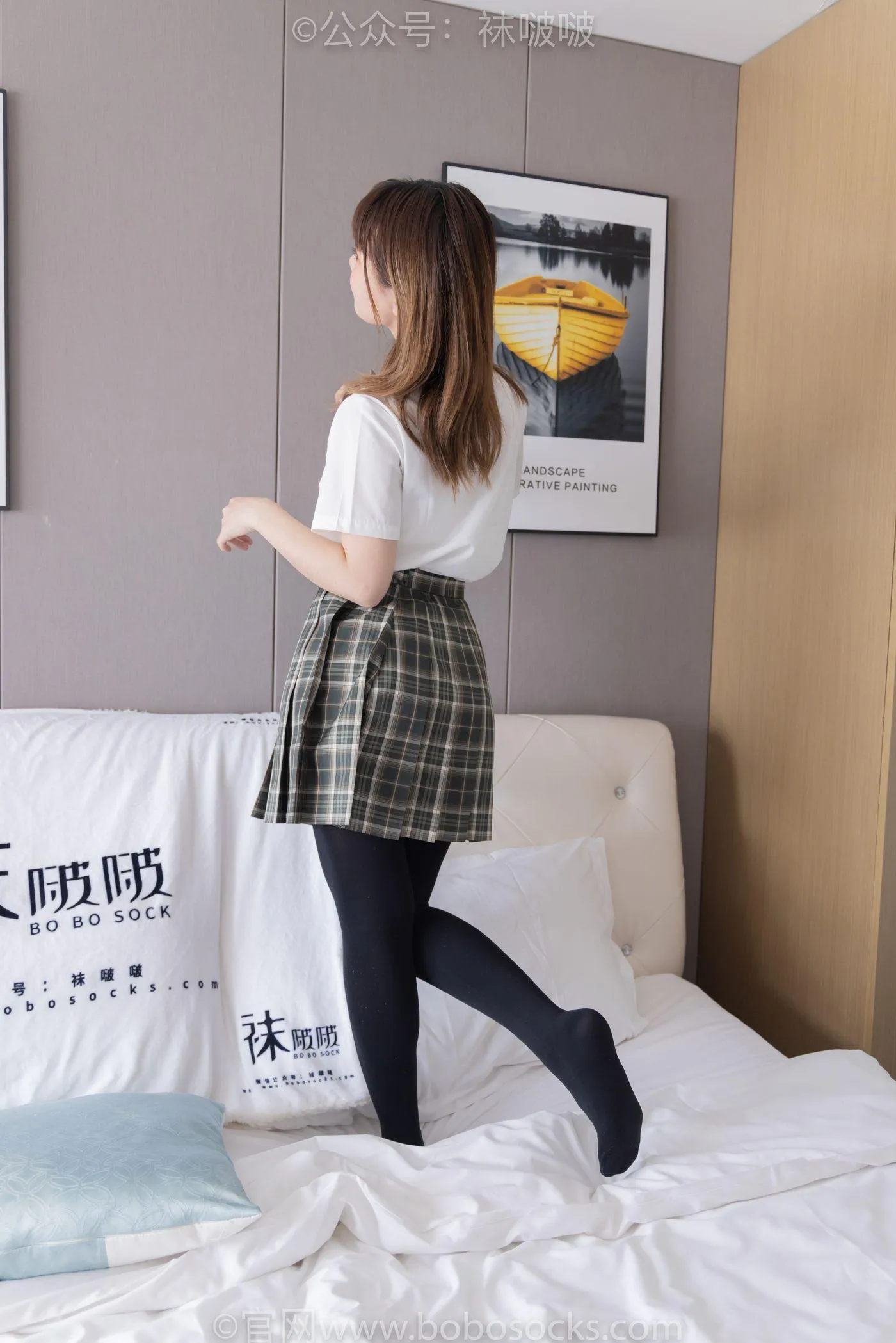 [BoBoSocks袜啵啵]NO.056 朵朵-JK制服、皮鞋、厚黑丝 [135P]插图9